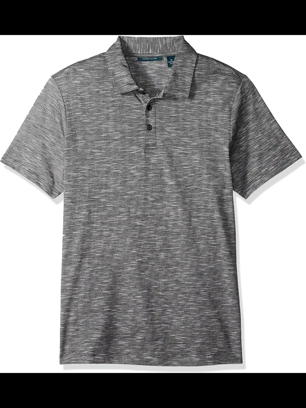 New Perry Ellis Men's Marled Gray Short-Sleeve Polo Golf SHIRT SIZE L